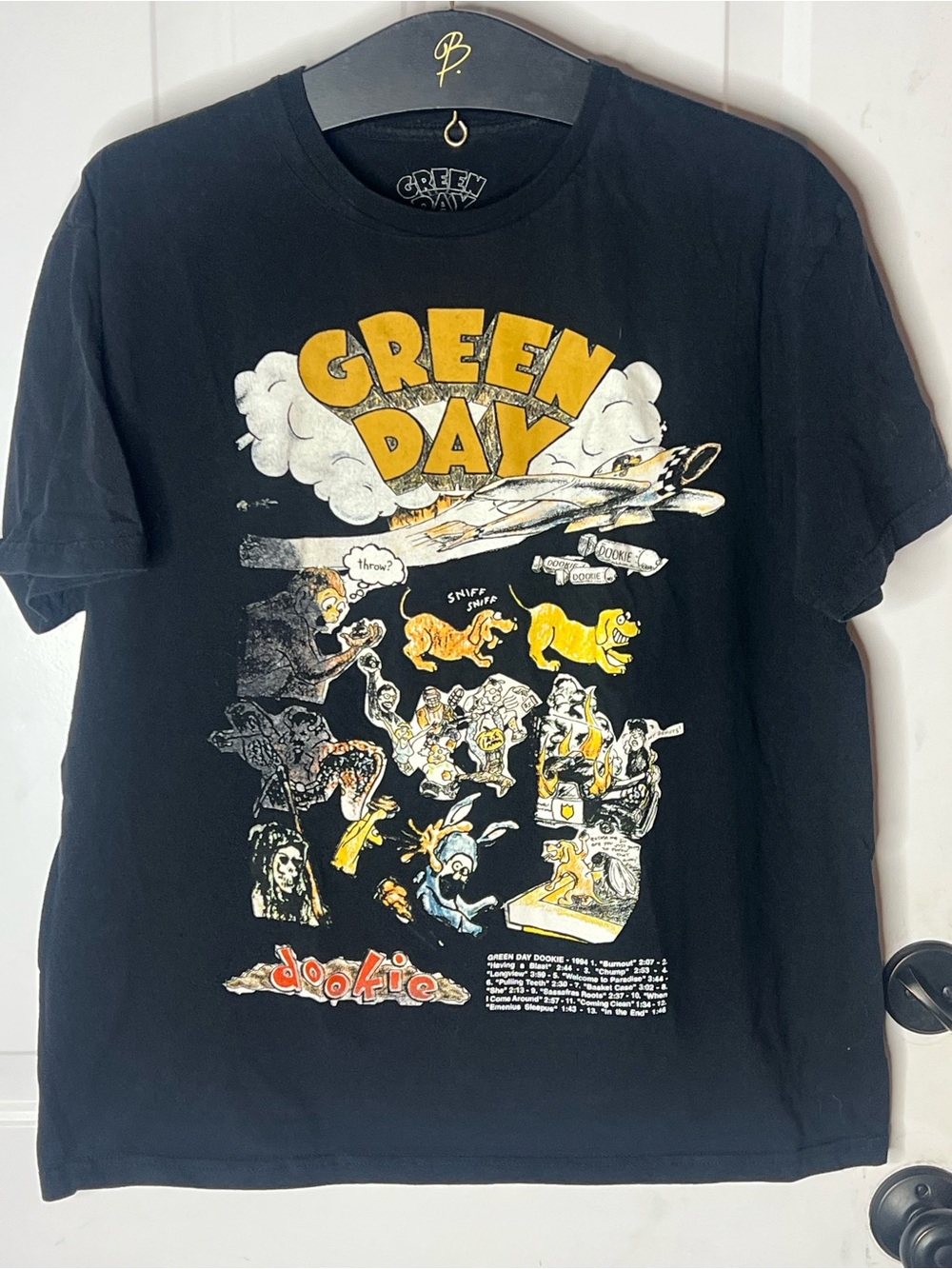 GREEN DAY DOOKIE Men’s T-Shirt Graphic Design Black Size LARGE